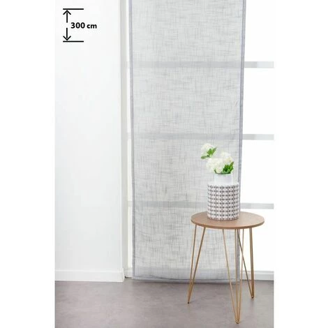 RIDEAUDISCOUNT Panneau Japonais Transparent 60 X 300 Cm à Scratch Grande Hauteur Effet Lin Uni Gris - Gris 3 RIDEAUDISCOUNT Panneau Japonais Transparent 60 X 300 Cm à Scratch Grande Hauteur Effet Lin Uni Gris - Gris