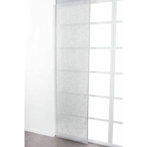RIDEAUDISCOUNT Panneau Japonais Transparent 60 X 300 Cm à Scratch Grande Hauteur Effet Lin Uni Gris - Gris 4 RIDEAUDISCOUNT Panneau Japonais Transparent 60 X 300 Cm à Scratch Grande Hauteur Effet Lin Uni Gris - Gris – Image 2