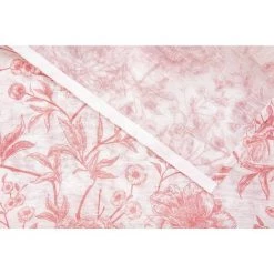 RIDEAUDISCOUNT Panneau Japonais 60 X 300 Cm à Scratch Grande Hauteur Effet Lin Imprimé Motif Floral Rouge - Rouge -Promos Store Boutique 25960193 4