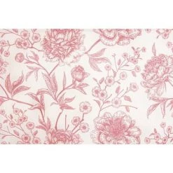 RIDEAUDISCOUNT Panneau Japonais 60 X 300 Cm à Scratch Grande Hauteur Effet Lin Imprimé Motif Floral Rouge - Rouge -Promos Store Boutique 25960193 5