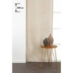 RIDEAUDISCOUNT Panneau Japonais 60 X 300 Cm à Scratch Grande Hauteur Tramé Uni Ecru - Ecru