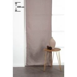 RIDEAUDISCOUNT Panneau Japonais 60 X 300 Cm à Scratch Grande Hauteur Tramé Uni Brun - Brun