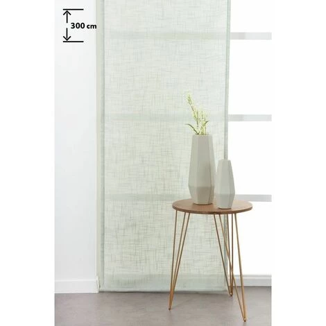 RIDEAUDISCOUNT Panneau Japonais Transparent 60 X 300 Cm à Scratch Grande Hauteur Effet Lin Uni Vert D'Eau - Vert 3 RIDEAUDISCOUNT Panneau Japonais Transparent 60 X 300 Cm à Scratch Grande Hauteur Effet Lin Uni Vert D'Eau - Vert