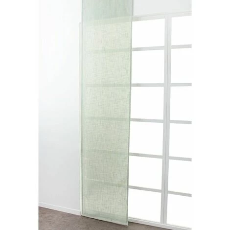 RIDEAUDISCOUNT Panneau Japonais Transparent 60 X 300 Cm à Scratch Grande Hauteur Effet Lin Uni Vert D'Eau - Vert 4 RIDEAUDISCOUNT Panneau Japonais Transparent 60 X 300 Cm à Scratch Grande Hauteur Effet Lin Uni Vert D'Eau - Vert – Image 2