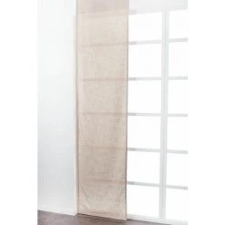 RIDEAUDISCOUNT Panneau Japonais Transparent 60 X 300 Cm à Scratch Grande Hauteur Effet Lin Uni Taupe - Brun -Promos Store Boutique 25960373 2