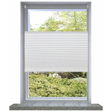 TRUE DEAL Store Plissé En Blanc 80 X 125 Cm 3 TRUE DEAL Store Plissé En Blanc 80 X 125 Cm