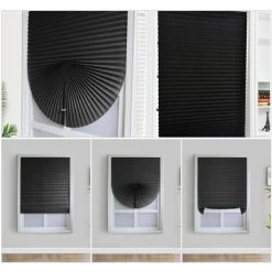 HAPPYSHOPPING Rideau Plisse Noir, 90 * 150cm - 90 * 150cm -Promos Store Boutique 26586147 3