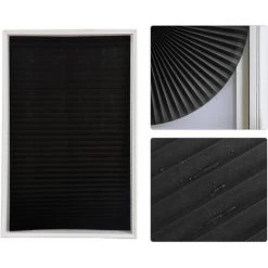 HAPPYSHOPPING Rideau Plisse Noir, 90 * 150cm - 90 * 150cm -Promos Store Boutique 26586147 5