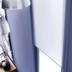 MADECOSTORE Store Enrouleur Voile Rayé Loft Sans Percer - Gamme Must - Blanc - L46 X H170cm - Blanc