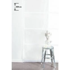 RIDEAUDISCOUNT Panneau Japonais Transparent 60 X 300 Cm à Scratch Grande Hauteur Effet Lisse Uni Blanc - Blanc