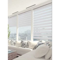 HOMEMAISON Store Enrouleur Jour/Nuit Fixation Sans Percer Blanc 52 X 190 Cm - Blanc