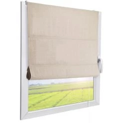 Sol Royal RA3 Store Bateau Sans Perçage Store Romain Store Bateau Nature Store Fenêtre Avec Support Sans Perçage 60cm, 130cm