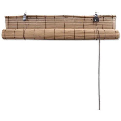 VidaXL Stores Roulants En Bambou 2 Pcs 100x160 Cm Marron - Brun 6 VidaXL Stores Roulants En Bambou 2 Pcs 100x160 Cm Marron - Brun – Image 4