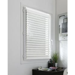 MADECOSTORE Store Enrouleur Jour Nuit Duo Voile Sans Percer - Blanc - L46 X H150cm - Blanc