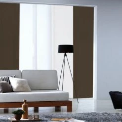 MADECOSTORE Panneau Japonais Tamisant Uni - Chocolat - L60 X H300cm - Chocolat