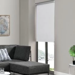 Store Enrouleur Stylé Sans Perçage Pour Occulter La Lumière Store à Chainette Latérale Réglage En Continue Bande De Tissu Polyester 100 X 150 Cm Blanc [en.casa]