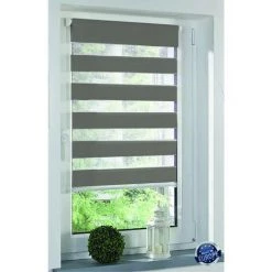 SECODIR Store Enrouleur Jour/nuit Sans Perçage Dimensions 55x160cm - Store Gris Clair CLA 21