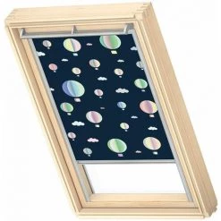 VELUX Store Occultant (DKL) Original, Collection Enfants, Cadre Argenté, Pour Fenêtre De Toit VELUX C02 Montgolfières