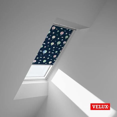 VELUX Store Occultant (DKL) Original, Collection Enfants, Cadre Argenté, Pour Fenêtre De Toit VELUX C02 Montgolfières 4 VELUX Store Occultant (DKL) Original, Collection Enfants, Cadre Argenté, Pour Fenêtre De Toit VELUX C02 Montgolfières – Image 2
