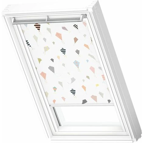 VELUX Store Occultant (DKL) Original, Cadre Blanc, Collection Enfants, Pour Fenêtre De Toit VELUX C02 Cerf-Volants 3 VELUX Store Occultant (DKL) Original, Cadre Blanc, Collection Enfants, Pour Fenêtre De Toit VELUX C02 Cerf-Volants