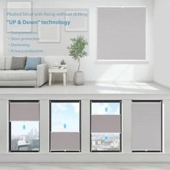 SEKEY Store Plissé Sans Perçage 90x130cm, Kaki