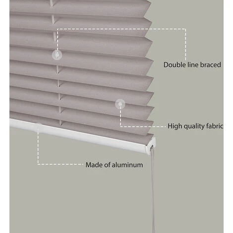 SEKEY Store Plissé Sans Perçage 90x130cm, Kaki 7 SEKEY Store Plissé Sans Perçage 90x130cm, Kaki – Image 5