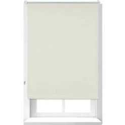 Relaxdays Store Enrouleur Occultant, Store Occultant, Support Chaînette Latérale, Fixation Fenêtre, Beige, 80x160 Cm