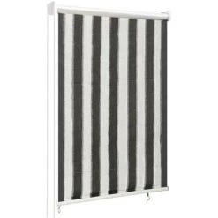 Store Roulant D'extérieur 60x140 Cm Rayures Anthracite Et Blanc VidaXL