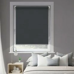MADECOSTORE Store Enrouleur Occultant Sans Percer - Gamme Must - Gris Anthracite - L41 X H190cm - Gris Anthracite