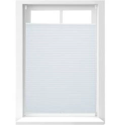 Relaxdays Store Vénitien Sans Perçage Volet Fenêtre Blanc Laisse Passer La Lumière, 80 X 130 Cm