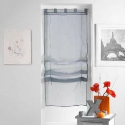 Paris Prix - Store Voilage "lissea" 60x180cm Gris