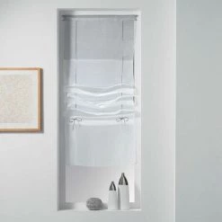 Paris Prix - Store Voilage à Passants "stellaire" 45x180cm Gris