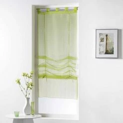 Paris Prix - Store Voilage "horizon" 60x180cm Vert
