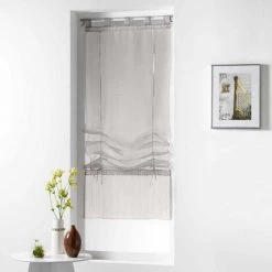 Paris Prix - Store Voilage "horizon" 45x180cm Taupe