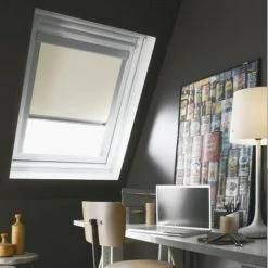 MADECOSTORE Store De Toit Occultant Cadre Alu Compatible VELUX® K - Beige - L55 X HCK04 - Beige