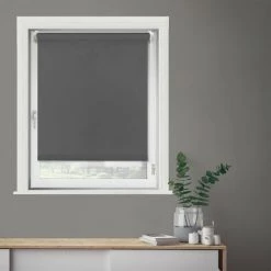 MADECOSTORE Store Enrouleur Occultant Sans Percer - Gris Anthracite - L41 X H190cm - Gris Anthracite
