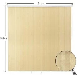 GOPLUS Store Occultant 181 X 181cm, Semi-Obscure Isolant Thermique Anti-UV, Avec Cha?ne à Perles Glisse, En HDPE Et Aluminium, Pour Cuisine, Chambre, Nettoyage Facile (Beige, 181 X 181cm) -Promos Store Boutique 34761102 5
