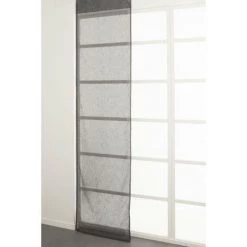 RIDEAUDISCOUNT Panneau Japonais Transparent 60 X 300 Cm à Scratch Grande Hauteur Effet Lin Naturel Gris Charbon - Gris -Promos Store Boutique 35654931 2