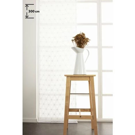 RIDEAUDISCOUNT Panneau Japonais Transparent 60 X 300 Cm à Scratch Grande Hauteur Brodé Motif Rosaces Ton Sur Ton Blanc - Blanc 3 RIDEAUDISCOUNT Panneau Japonais Transparent 60 X 300 Cm à Scratch Grande Hauteur Brodé Motif Rosaces Ton Sur Ton Blanc - Blanc