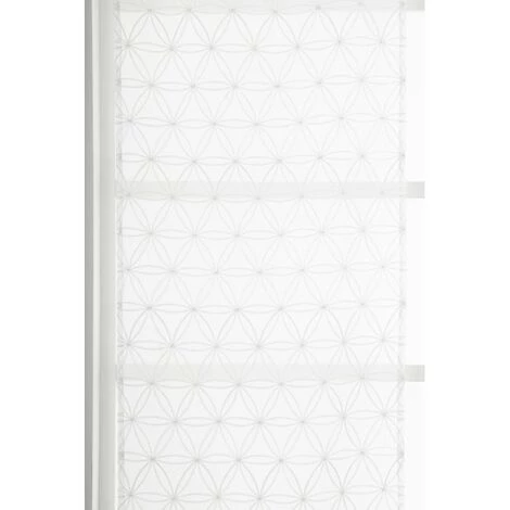 RIDEAUDISCOUNT Panneau Japonais Transparent 60 X 300 Cm à Scratch Grande Hauteur Brodé Motif Rosaces Ton Sur Ton Blanc - Blanc 6 RIDEAUDISCOUNT Panneau Japonais Transparent 60 X 300 Cm à Scratch Grande Hauteur Brodé Motif Rosaces Ton Sur Ton Blanc - Blanc – Image 4