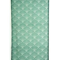 RIDEAUDISCOUNT Panneau Japonais 60 X 300 Cm à Scratch Grande Hauteur Jacquard Motif Coquilles Vert - Vert -Promos Store Boutique 35654933 4