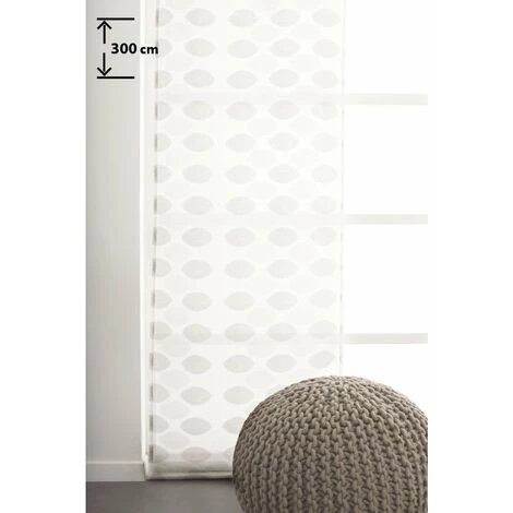 RIDEAUDISCOUNT Panneau Japonais Transparent 60 X 300 Cm à Scratch Grande Hauteur Jacquard Motif Madeleines Irisé Blanc Gris - Blanc 3 RIDEAUDISCOUNT Panneau Japonais Transparent 60 X 300 Cm à Scratch Grande Hauteur Jacquard Motif Madeleines Irisé Blanc Gris - Blanc