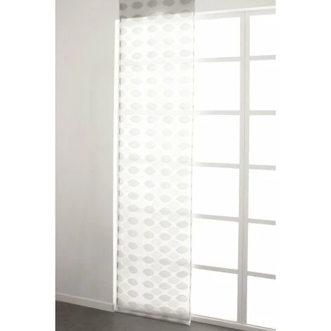 RIDEAUDISCOUNT Panneau Japonais Transparent 60 X 300 Cm à Scratch Grande Hauteur Jacquard Motif Madeleines Irisé Blanc Gris - Blanc 4 RIDEAUDISCOUNT Panneau Japonais Transparent 60 X 300 Cm à Scratch Grande Hauteur Jacquard Motif Madeleines Irisé Blanc Gris - Blanc – Image 2