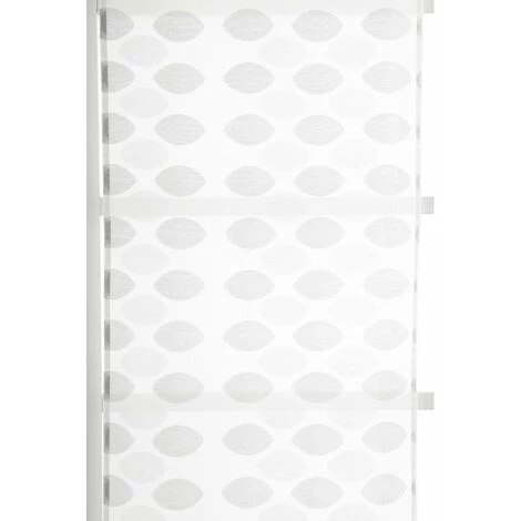 RIDEAUDISCOUNT Panneau Japonais Transparent 60 X 300 Cm à Scratch Grande Hauteur Jacquard Motif Madeleines Irisé Blanc Gris - Blanc 5 RIDEAUDISCOUNT Panneau Japonais Transparent 60 X 300 Cm à Scratch Grande Hauteur Jacquard Motif Madeleines Irisé Blanc Gris - Blanc – Image 3