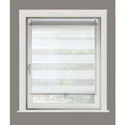 MADECOSTORE Store Enrouleur Jour Nuit Chic Automatique - Blanc - L41 X H160cm - Blanc