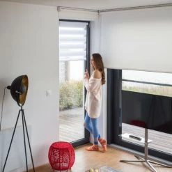 Relaxdays Store Enrouleur Double Face Klemmfix En Blanc Sans Perçage Fenêtre Porte Balcon En Tissu 86x156 Cm, Blanc -Promos Store Boutique 35873637 3