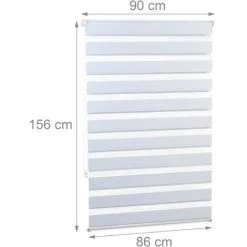 Relaxdays Store Enrouleur Double Face Klemmfix En Blanc Sans Perçage Fenêtre Porte Balcon En Tissu 86x156 Cm, Blanc -Promos Store Boutique 35873637 4