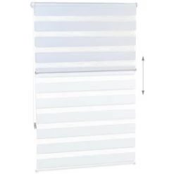 Relaxdays Store Enrouleur Double Face Klemmfix En Blanc Sans Perçage Fenêtre Porte Balcon En Tissu 86x156 Cm, Blanc -Promos Store Boutique 35873637 5