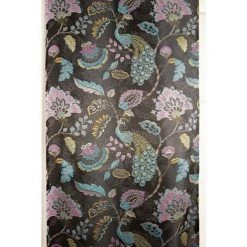 RIDEAUDISCOUNT Panneau Japonais 60 X 300 Cm à Scratch Grande Hauteur Jacquard Qualité Editeur Motif Tropical 70's Noir - Noir -Promos Store Boutique 35996713 3