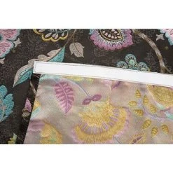 RIDEAUDISCOUNT Panneau Japonais 60 X 300 Cm à Scratch Grande Hauteur Jacquard Qualité Editeur Motif Tropical 70's Noir - Noir -Promos Store Boutique 35996713 4